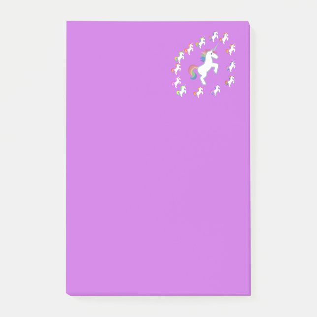Medium Purple Unicorn Corner Magic Post-it Notes (Front)