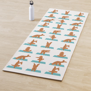 Medium red poodle dog Yoga Mat
