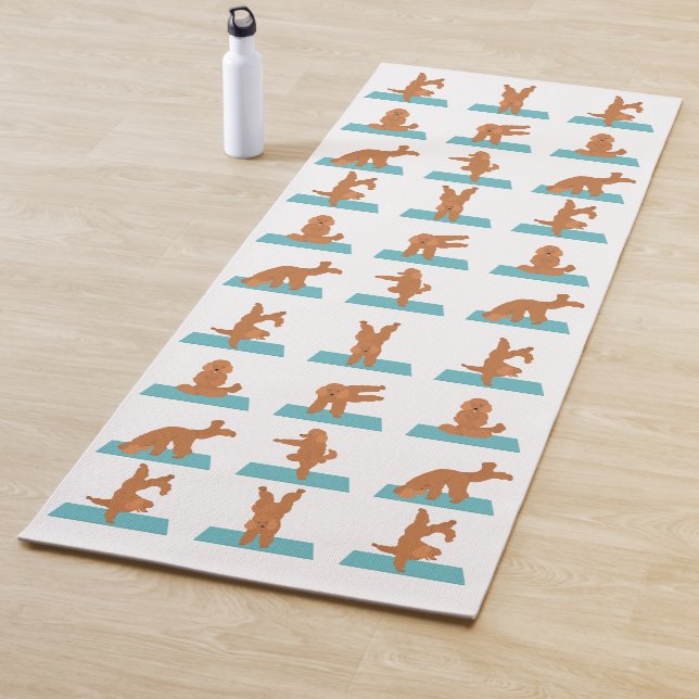 Medium red poodle dog Yoga Mat (In Situ)