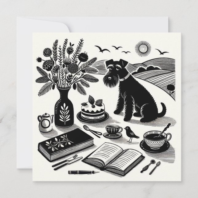 Medium Schnauzer Note Card (Front)