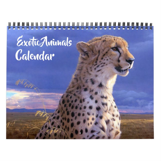 Medium Size Exotic Animals Calendar (Cover)