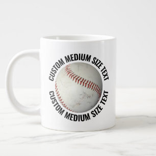 Medium Size Personalised Text Baseball Custom Large Coffee Mug