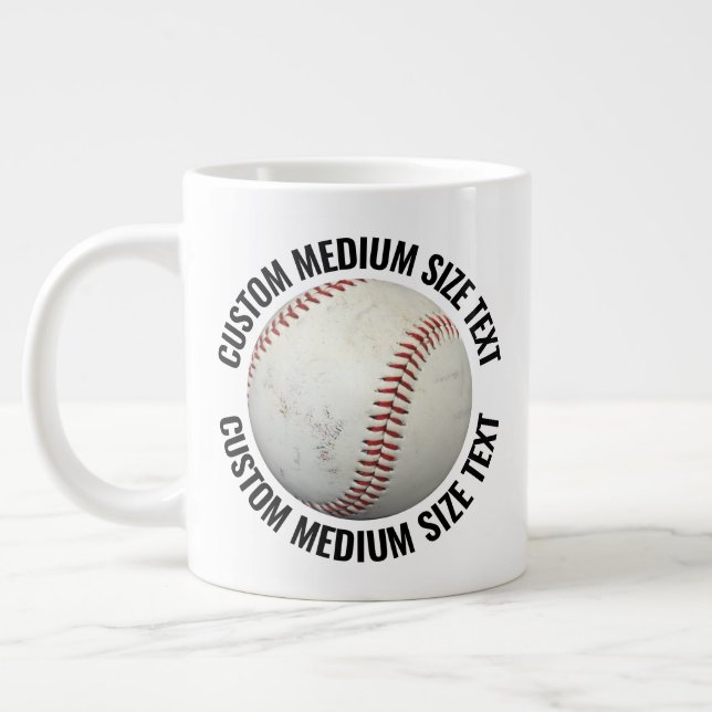 Medium Size Personalised Text Giant Baseball Mug (Left)