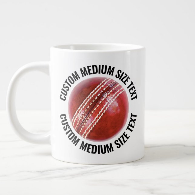 Medium Size Personalised Text Giant Cricket Mug (Left)