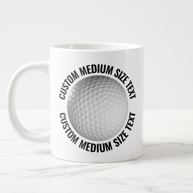 Medium Size Personalised Text Giant Golf Mug (Left)