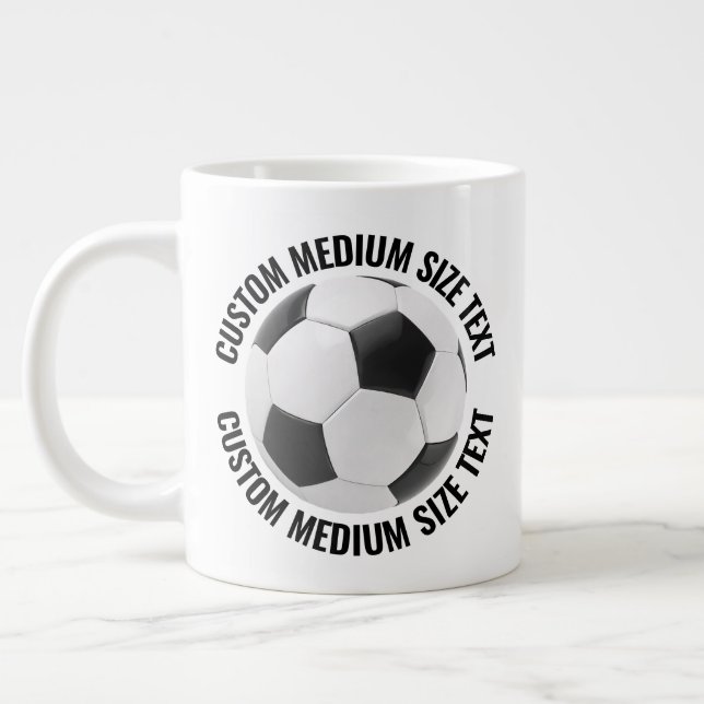 Medium Size Personalised Text Giant Soccer Mug (Left)
