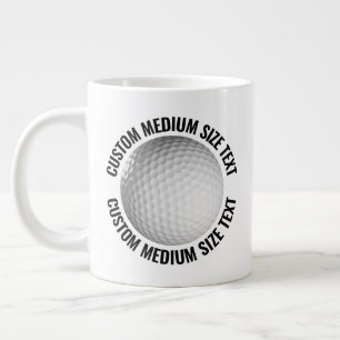 Medium Size Personalized Text Golf Ball Custom Large Coffee Mug