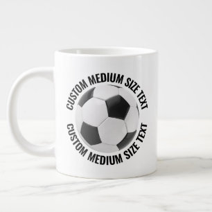 Medium Size Personalized Text Soccer Ball Custom Large Coffee Mug