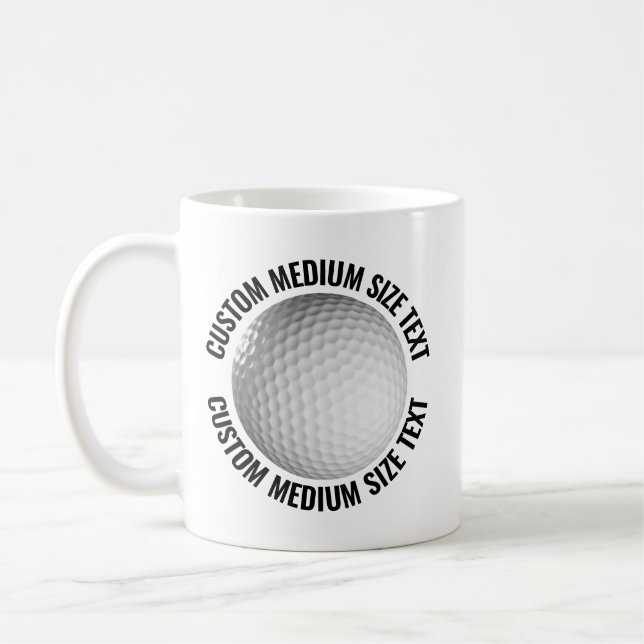 Medium Size Text 11oz Personalised Golf Mug (Left)