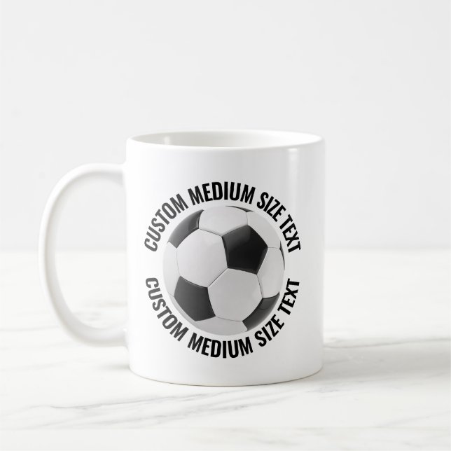 Medium Size Text 11oz Personalised Soccer Mug (Left)
