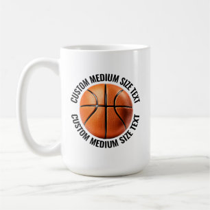 Medium Size Text 15oz Personalised Basketball Mug