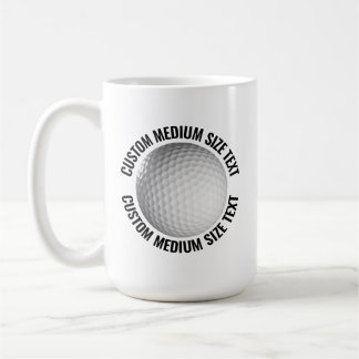 Medium Size Text 15oz Personalised Golf Mug