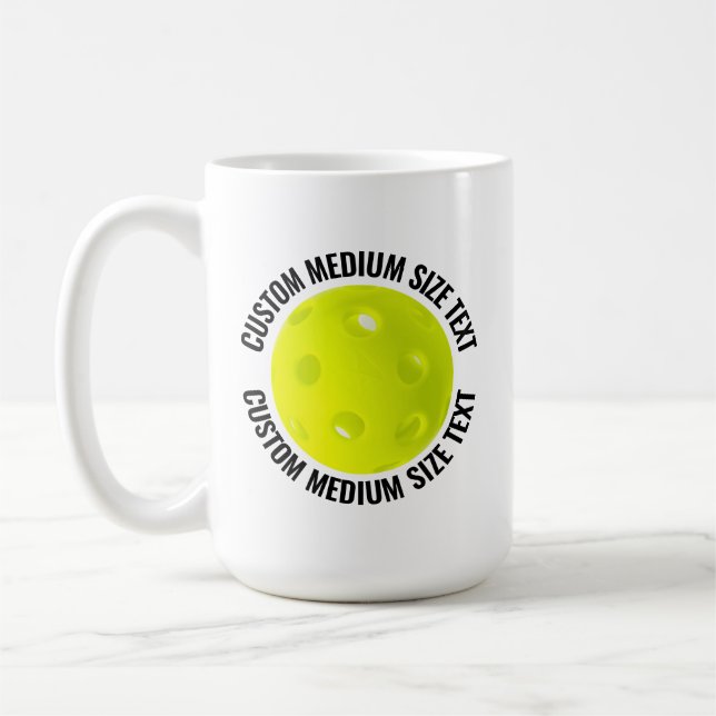 Medium Size Text 15oz Personalised Pickleball Mug (Left)