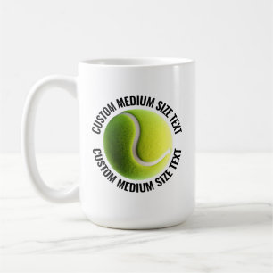 Medium Size Text 15oz Personalised Tennis Mug