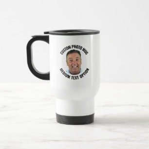 Medium Size Text Personalised Photo Travel Mug
