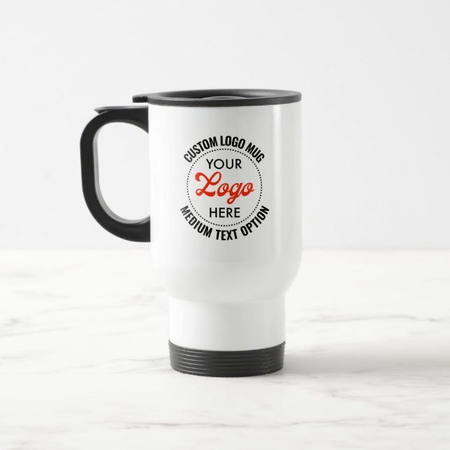 Medium Size Text Promotional Logo Travel Mug (Left)