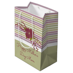 Medium Sized Pastel Stripe Mother's Day Gift Bag