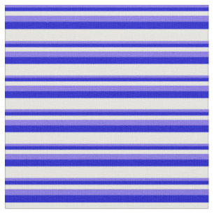 Medium Slate Blue, Blue, and Mint Cream Stripes Fabric
