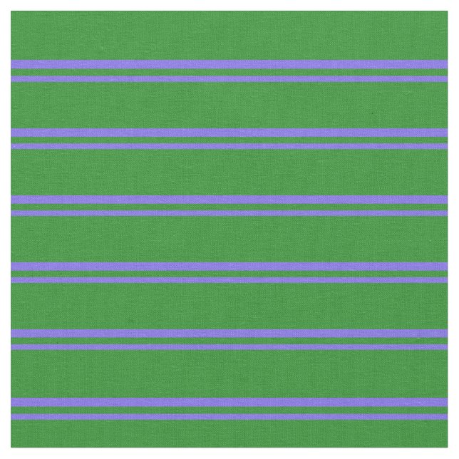 Medium Slate Blue & Forest Green Coloured Stripes Fabric (Close Up)