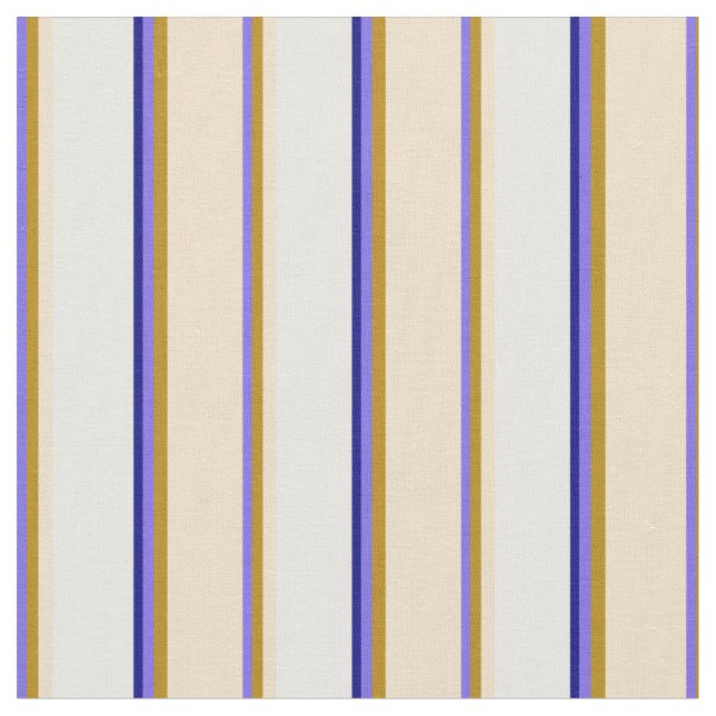 Medium Slate Blue, Goldenrod, Tan, White & Blue Fabric (Close Up)