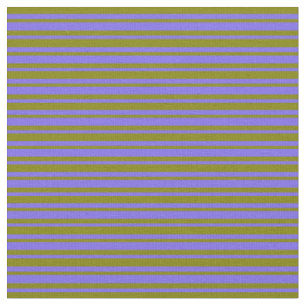 Medium Slate Blue & Green Coloured Stripes Fabric