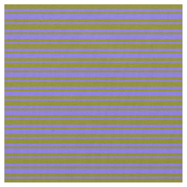 Medium Slate Blue & Green Coloured Stripes Fabric (Close Up)