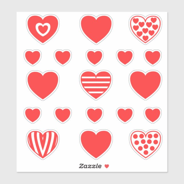 Medium small red Hearts pattern 2 (Sheet)
