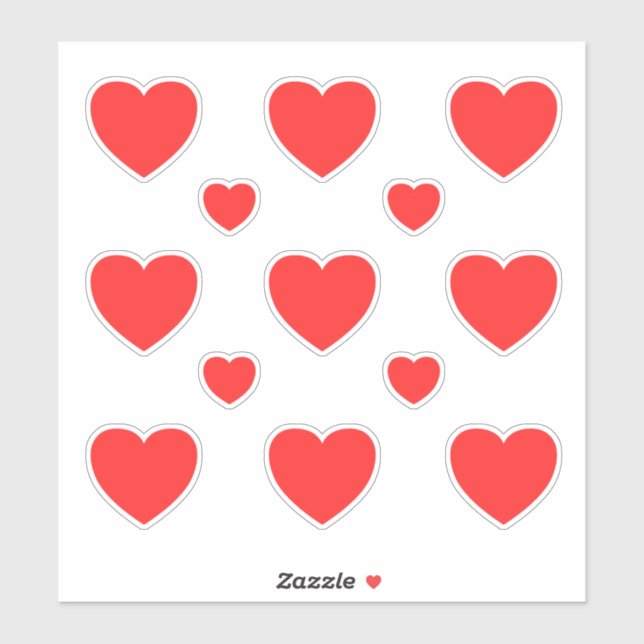 Medium Small red Hearts pattern 3 (Sheet)