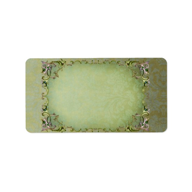 Medium Spring Brocade Horizontal Apothecary Label (Front)
