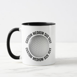 Medium Text BLACK Combo 11oz Custom Golf Mug