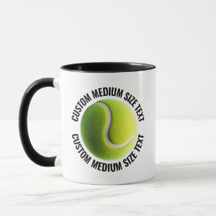 Medium Text BLACK Combo 11oz Custom Tennis Mug