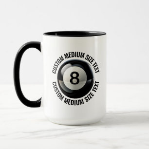 Medium Text BLACK Combo 15oz Custom 8 Ball Mug