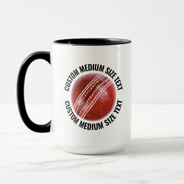 Medium Text BLACK Combo 15oz Custom Cricket Mug (Left)