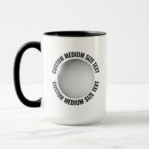 Medium Text BLACK Combo 15oz Custom Golf Mug