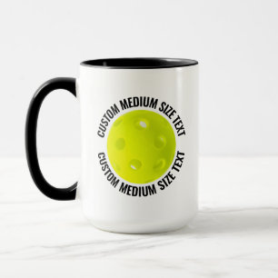 Medium Text BLACK Combo 15oz Custom Pickleball Mug
