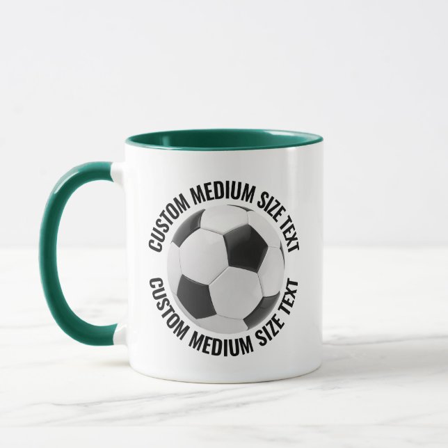 Medium Text HUNTER GREEN Combo 11oz Custom Soccer Mug (Left)