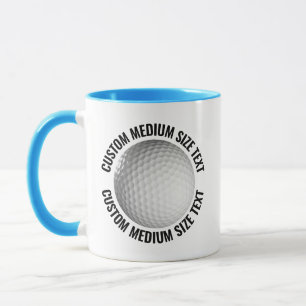 Medium Text LIGHT BLUE Combo 11oz Custom Golf Mug