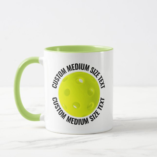 Medium Text LIME Combo 11oz Custom Pickleball Mug (Left)
