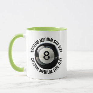 Medium Text LIME GREEN Combo 11oz Custom 8 Ball Mug