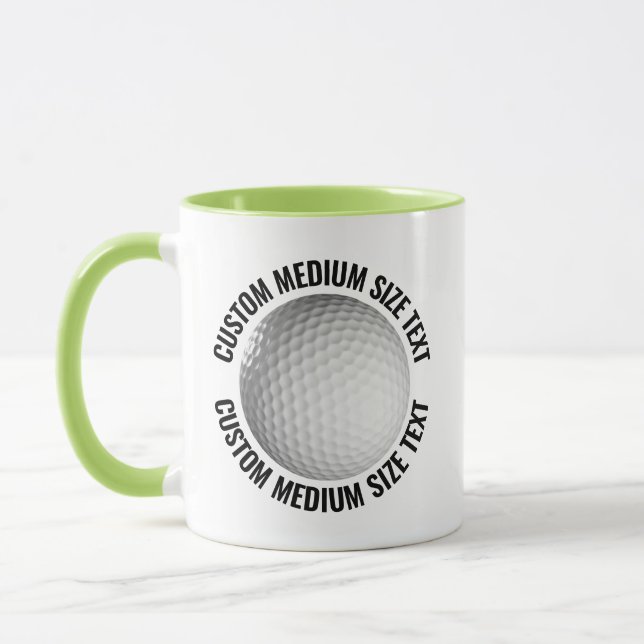 Medium Text LIME GREEN Combo 11oz Custom Golf Mug (Left)
