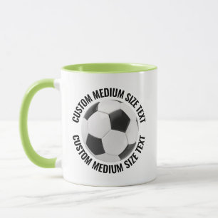 Medium Text LIME GREEN Combo 11oz Custom Soccer Mug