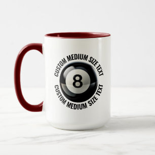 Medium Text MAROON Combo 15oz Custom 8 Ball Mug