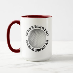 Medium Text MAROON Combo 15oz Custom Golf Mug