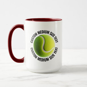 Medium Text MAROON Combo 15oz Custom Tennis Mug