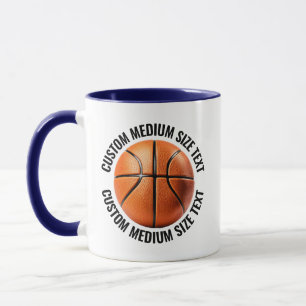 Medium Text NAVY BLUE Combo 11oz Custom Basketball Mug