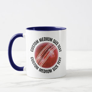 Medium Text NAVY BLUE Combo 11oz Custom Cricket Mug