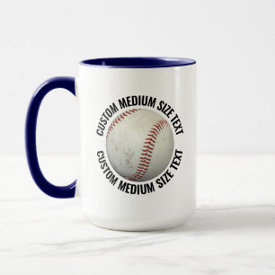 Medium Text NAVY BLUE Combo 15oz Custom Baseball Mug