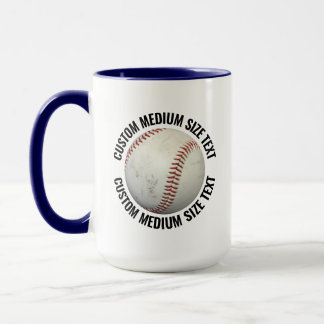 Medium Text NAVY BLUE Combo 15oz Custom Baseball Mug