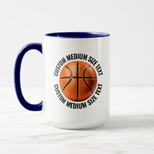 Medium Text NAVY BLUE Combo 15oz Custom Basketball Mug