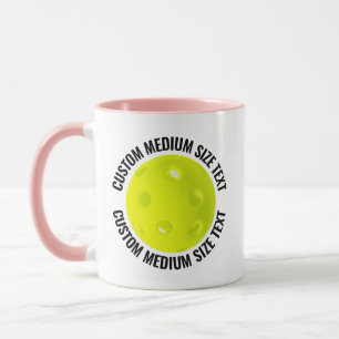Medium Text PINK Combo 11oz Custom Pickleball Mug